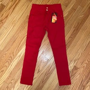 NWT Stretch Red Jeggings. Size L/XL